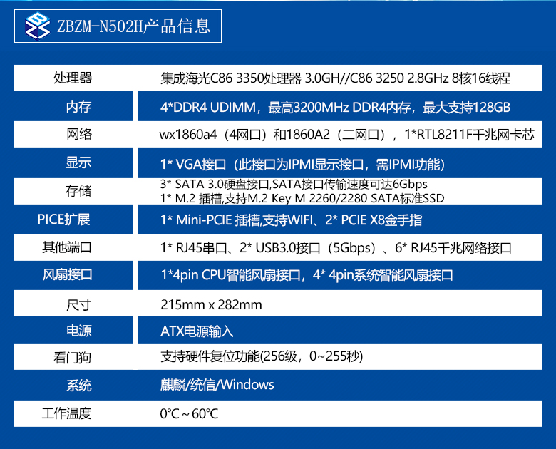 海光網安主板N502H(圖2) 海光網安主板N502H(圖2)